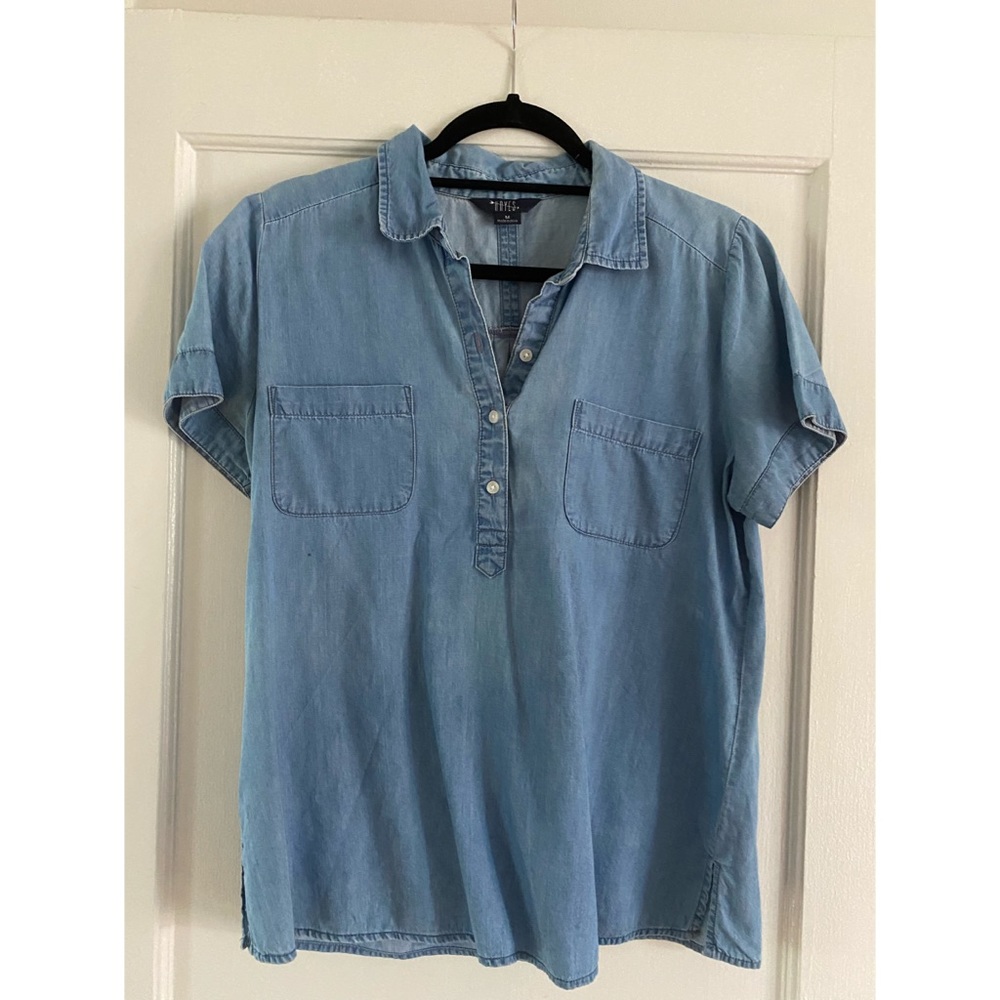 Denim T Shirt w/Pockets - M